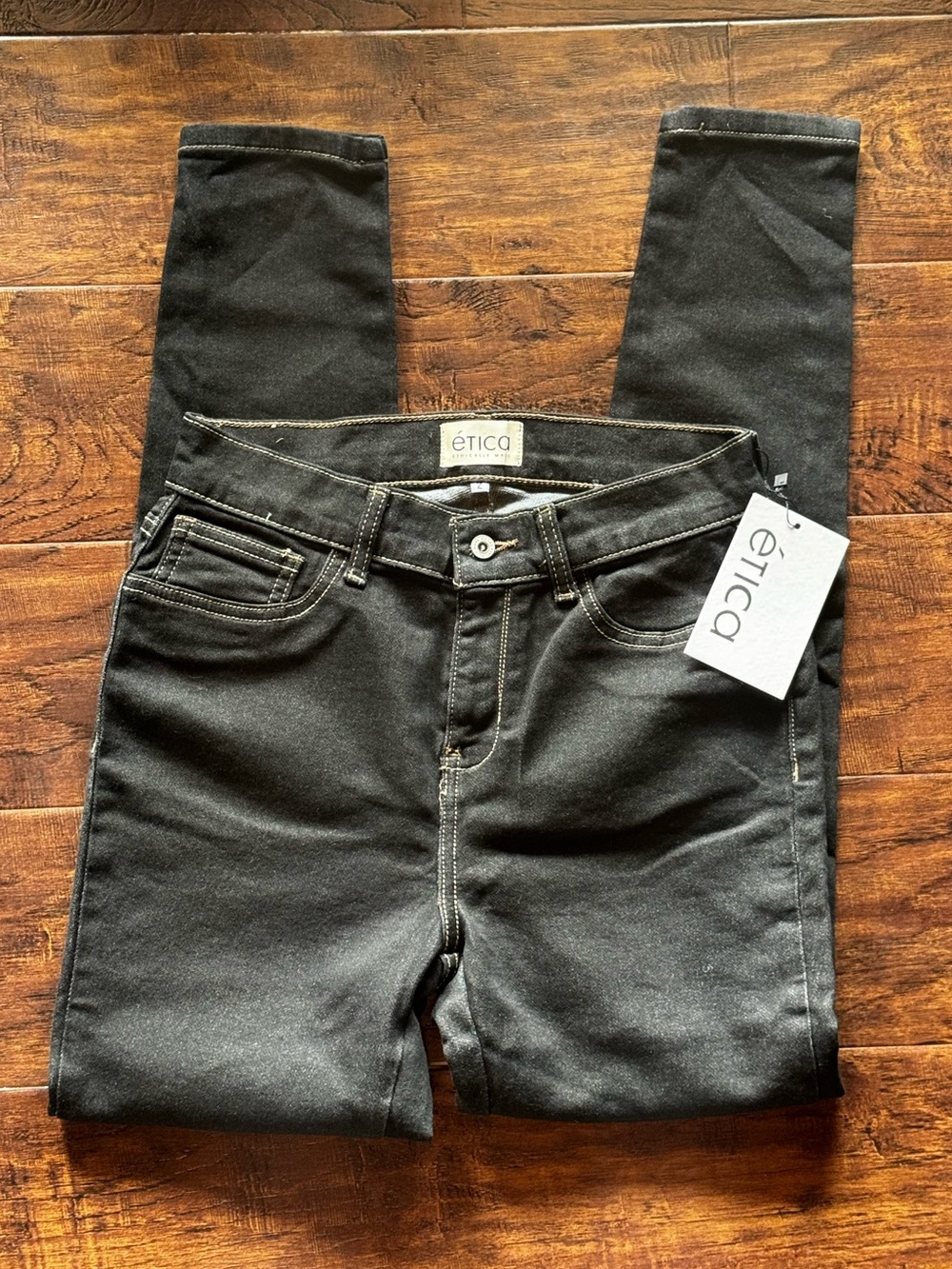 NWT Etica Black Skinny Jeans High Rise Size 2